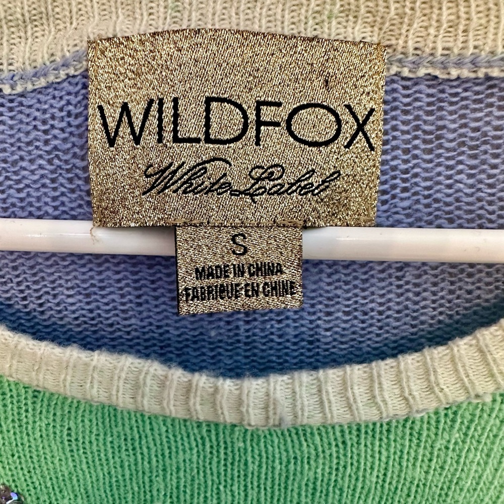 RARE Wildfox White Label Starry Gradient Sweater - Mint, Sky Blue, Ivory Small - Picture 4 of 6